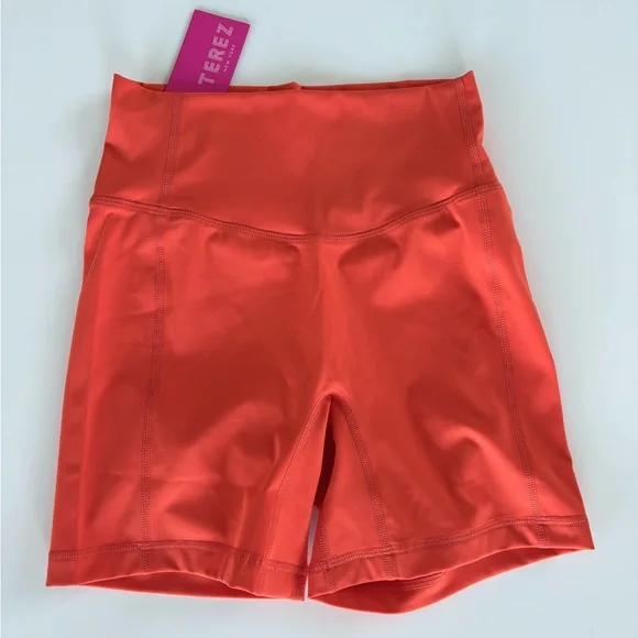 NWT Terez Hazard Orange High Rise Action Booty Short, XS - Picture 2 of 4